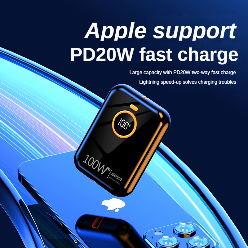 100W Power Banks Super Fast Charging PD 20W 20000mAh Laptop Powerbank Portable External Battery Charger For iPhone Xiaomi Huawei