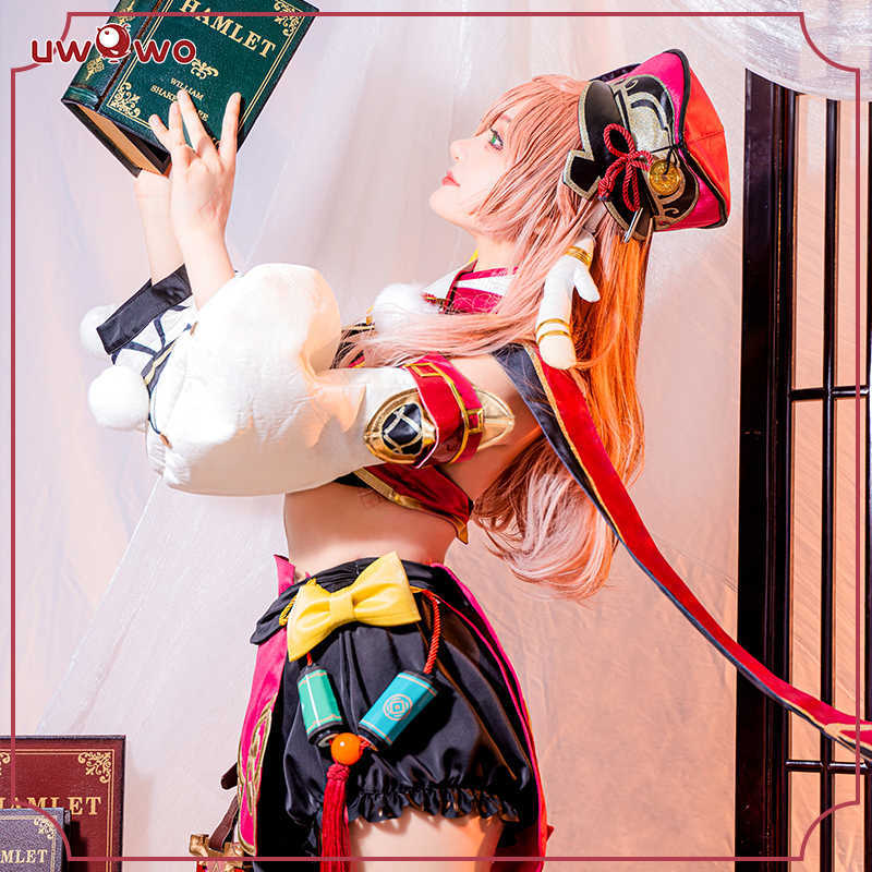 Anime Costumes UWOWO Yanfei Cosplay Hot Game Genshin Impact Come Wise Innocence Cute Yan Fei Outfits Z0301