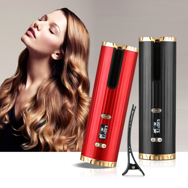 Cordless Travel Straightener Professional Flat Iron Curl Wand for Curling Wireless Rechargeable Travel Iron Automatic Air Styler