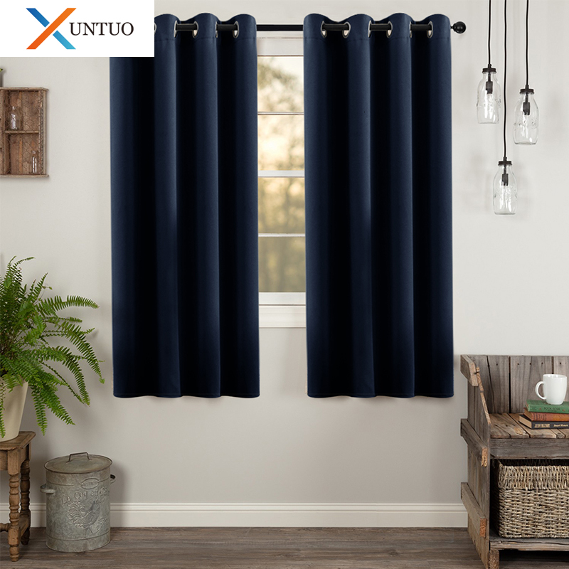 Curtain Modern Blackout Short Curtains in the Living Room Bedroom Window Treatments Kitchen Decor Solid Color Thick Blinds Drapes Custom 230306