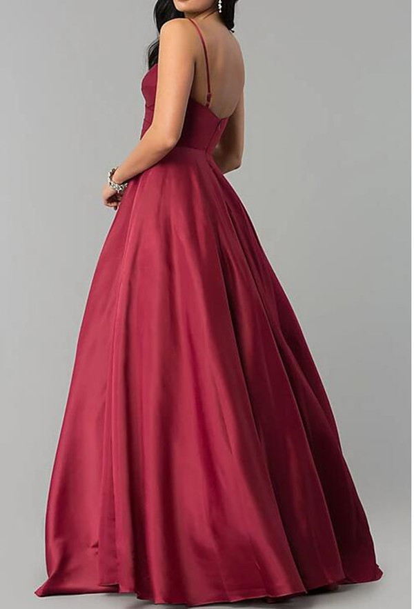 Stunning Prom Dresses Long Split Party Backless Graduation Dress Evening Gowns Plunging V-Neck Custom Made 0510