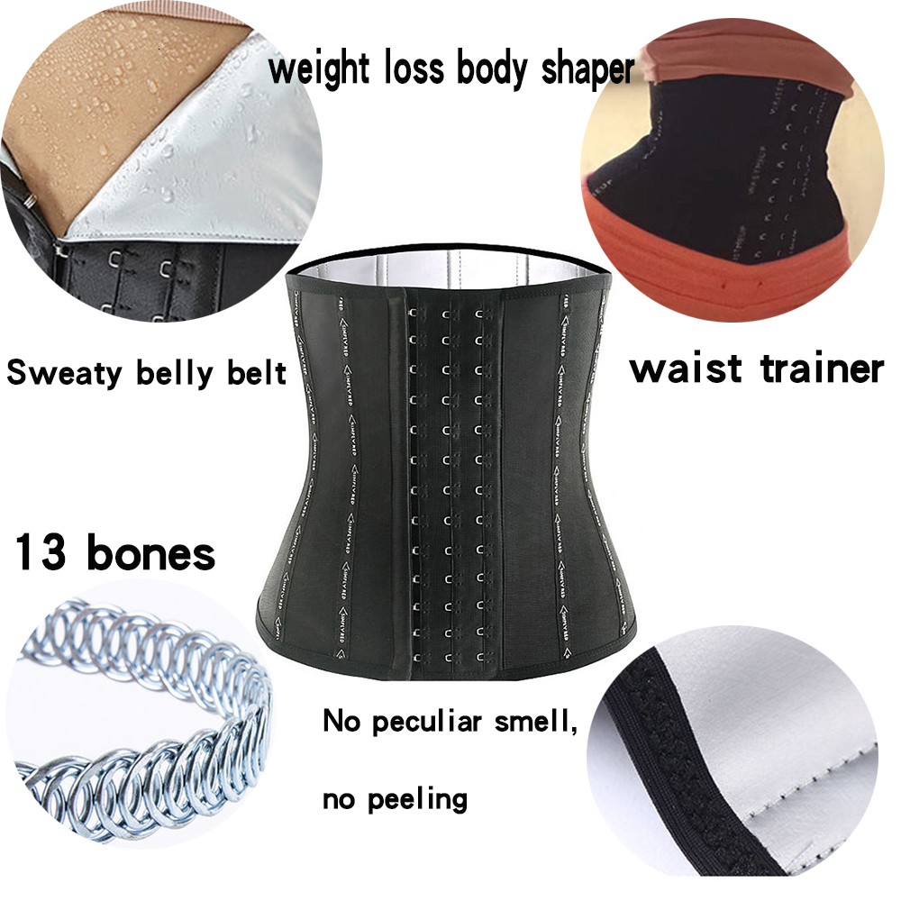 Women's Shapers Sauna Sweat Belt Sweat To Lose Weight Woman Postpartum Waist Trainer Slimming Sheath Woman Flat Belly Fat Burning Girdle Corset 2
