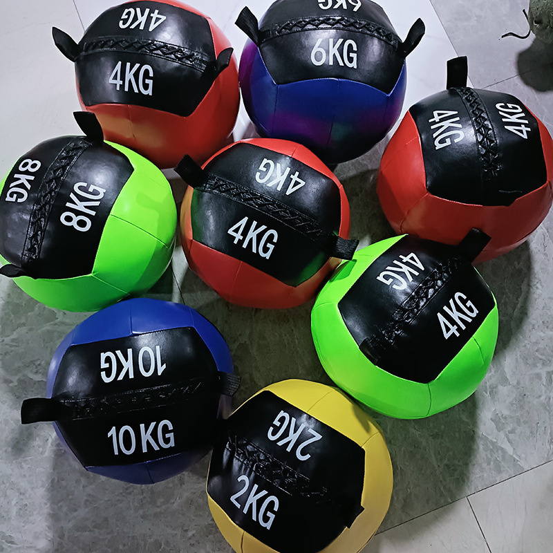 Fitness Balls Wall Medicine Ball Fitness Throwing Core Training Slams Power Strength Exercise Home Gym Workout Can Load 2 -15kg Freely Empty 230307