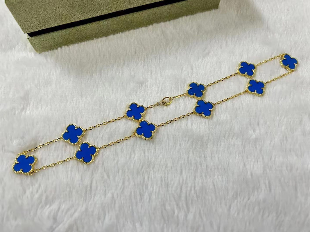 Luxury VAN brand clover Designer pendant Necklaces 18K Gold cross chain blue stone 15MM 4 Leaf 10 Flower choker necklace nice party Jewelry
Luxury VAN brand clover Designer pendant Necklaces 18K Gold cross chain blue stone 15MM 4 Leaf 10 Flower choker necklace nice party Jewelry