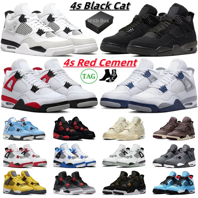 With Box 4 Basketball Shoes top Men Women 4s Black Cat Red Cement Military Black Thunder Midnight Navy University Blue Mens Trainers Sports Sneakers, #13
With Box 4 Basketball Shoes top Men Women 4s Black Cat Red Cement Military Black Thunder Midnight Navy University Blue Mens Trainers Sports Sneakers, #13