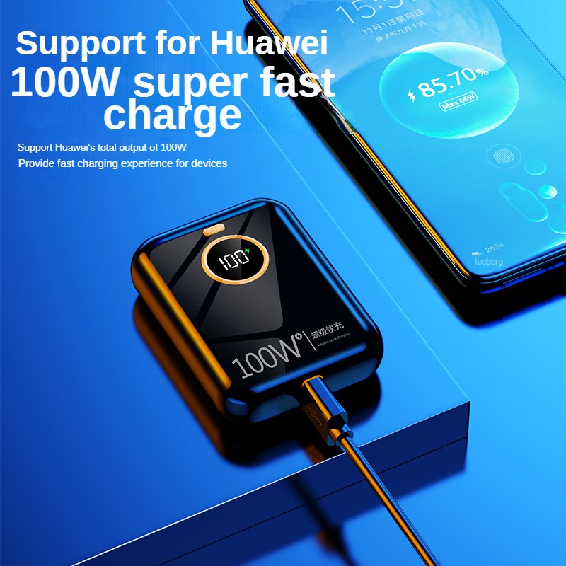 100W Power Banks Super Fast Charging PD 20W 20000mAh Laptop Powerbank Portable External Battery Charger For iPhone Xiaomi Huawei