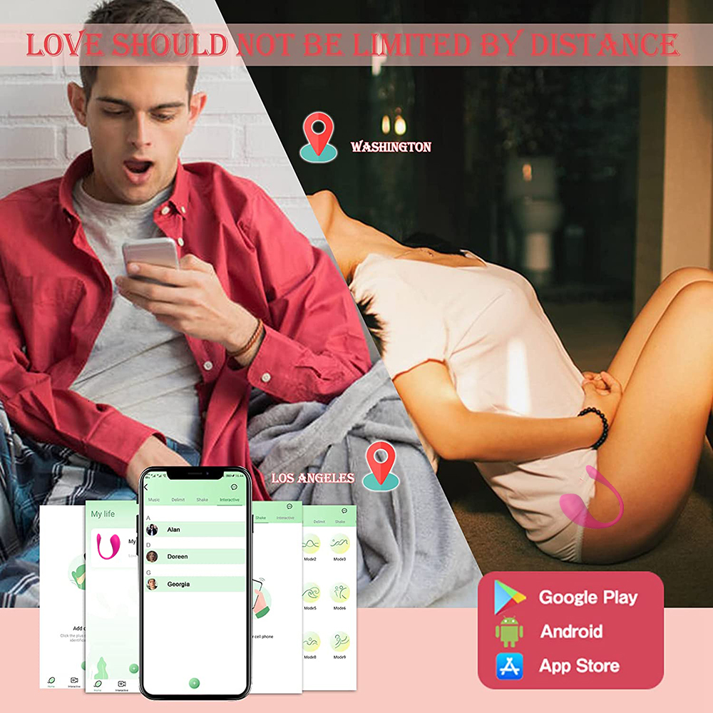 Vibrators Long Distance Control APP Vagina Balls Wearable Bluetooth Vibrator for Women Gspot Sex Toys Vibrating Egg 230307