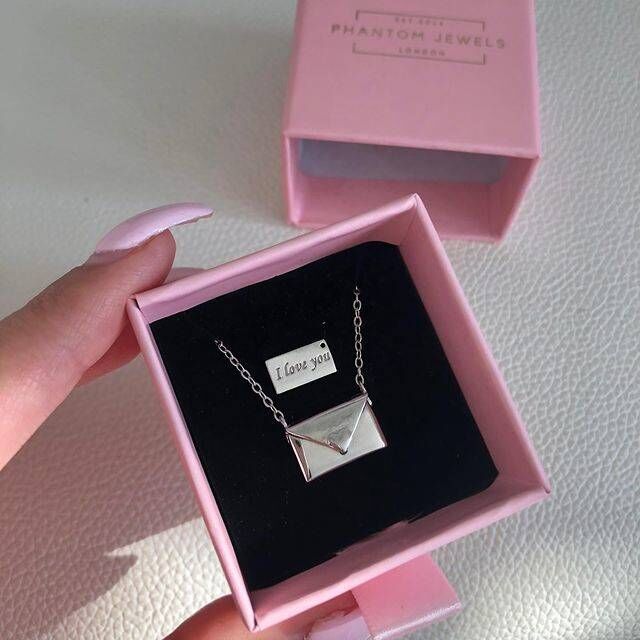 Love Letter Pendant Necklace in Sterg Sier - Simple & Sweet Jewelry for Women's Wedding, Party, or Promise Gift