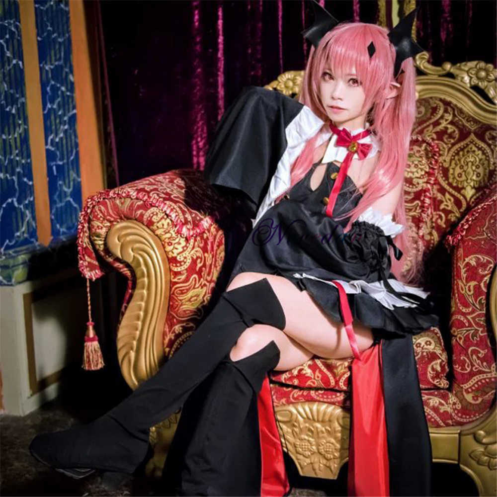 Anime Costumes Seraph Of The End Owari no Seraph Krul Tepes Cosplay Come Uniform Wig Cosplay Anime Witch Vampire Halloween Come For Women Z0301