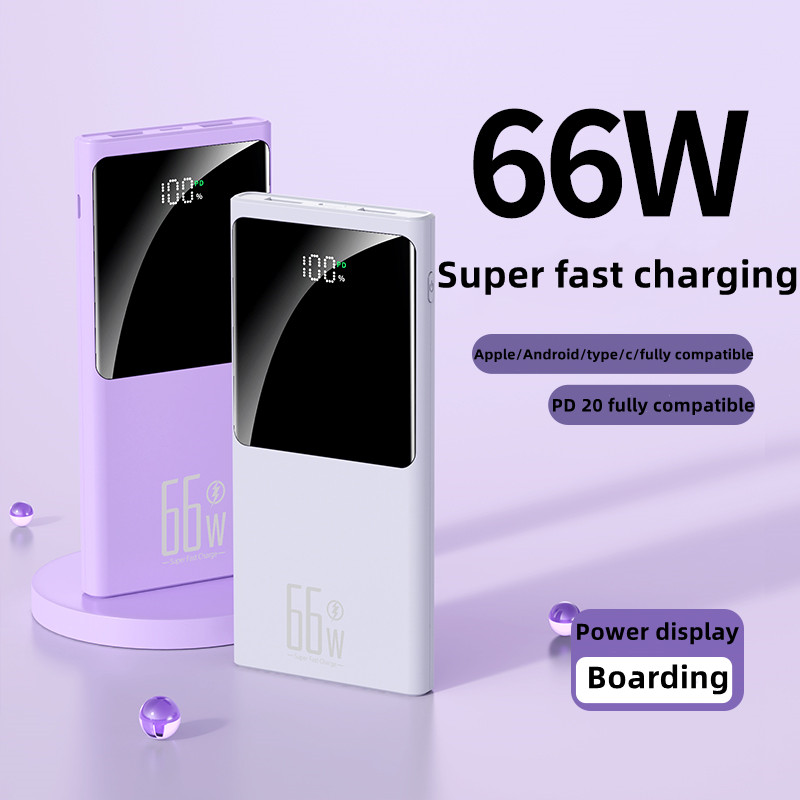 66W 20000mAh Large Capacity Power Bank Two-way Fast Charging Lightweight External Battery Portable For Mobile Phone PowerBank