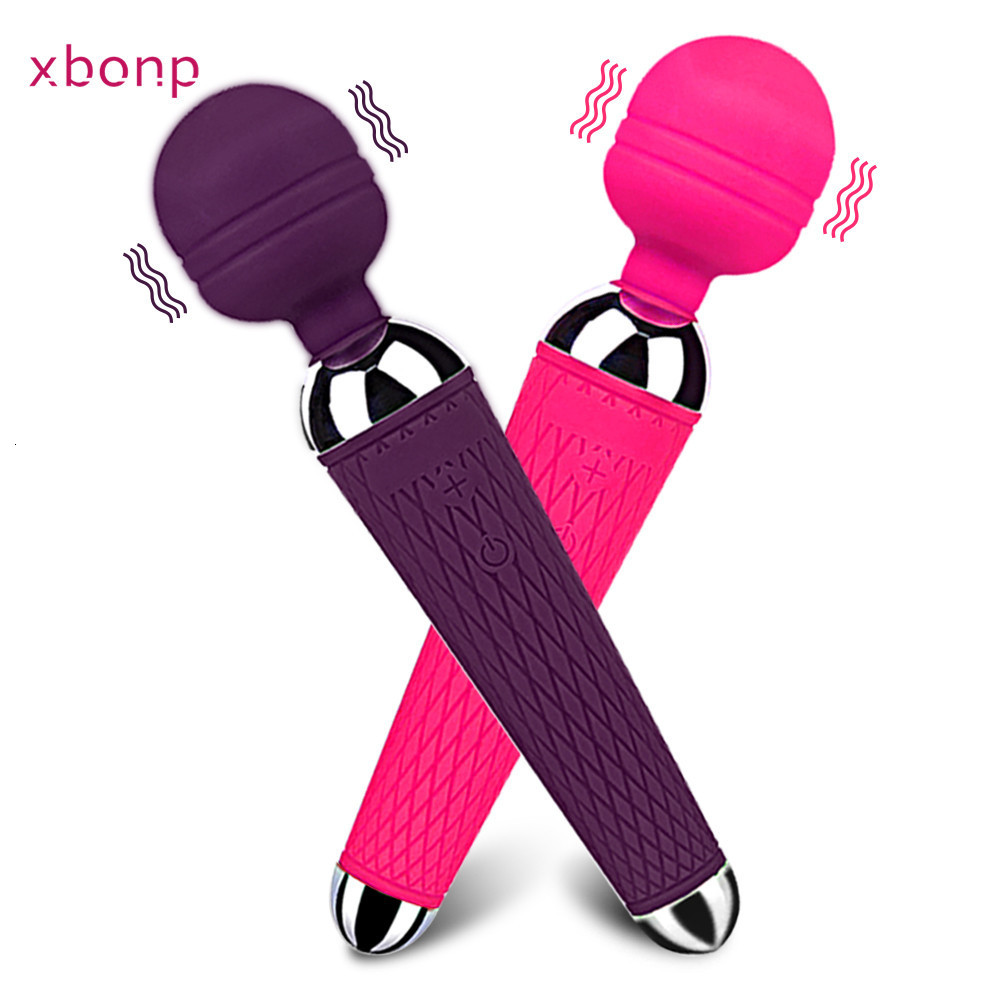 Vibrators Powerful Clitoris Dildo Vibrator Erotic Sex Toys for Women 20 Patterns Vibration Magic Wand Gspot Massager Female Masturbator 230307