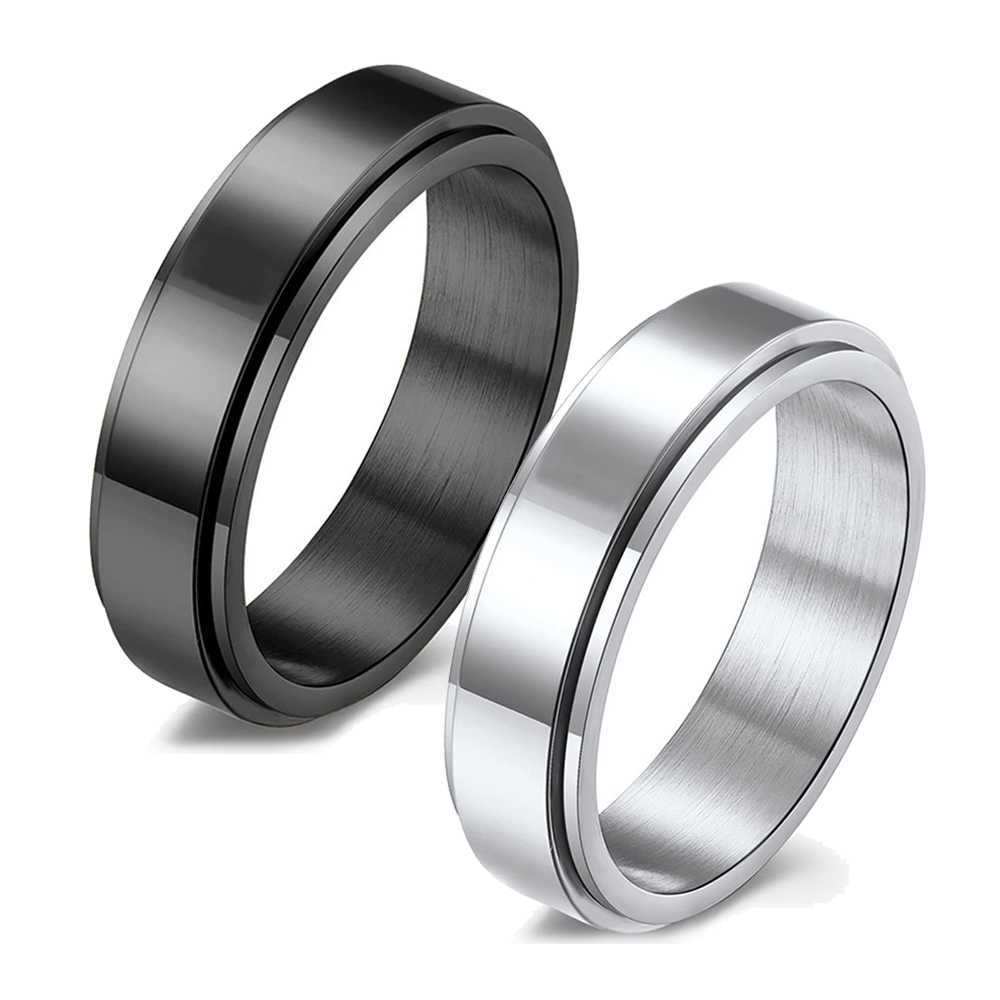 Band Rings Fashion 6mm Stainless Steel Anxiety Ring for Women Men Spinner Fidget Ring Stress Relieving Trend Punk Wedding Band Jewelry Gift AA230306
Band Rings Fashion 6mm Stainless Steel Anxiety Ring for Women Men Spinner Fidget Ring Stress Relieving Trend Punk Wedding Band Jewelry Gift AA230306