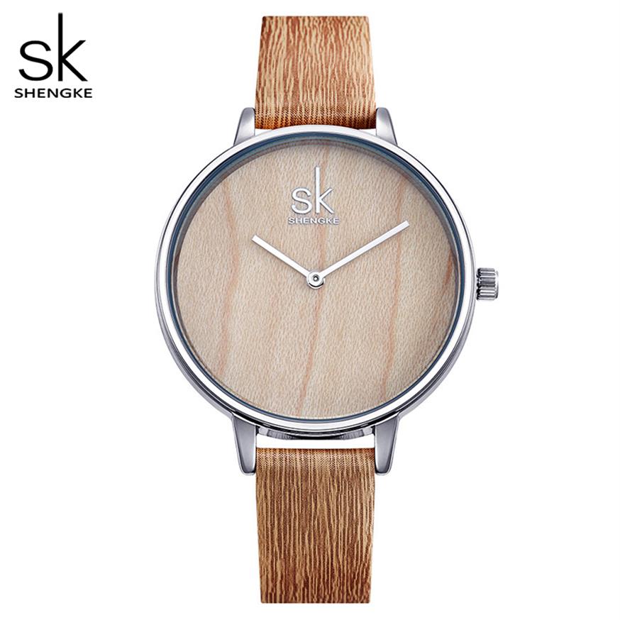 Shengke 2018 New Creative Women Watches Casual Fashion Wood Leather Watch Simple Female Quartz Wristwatch Relogio Feminino266r, Black
Shengke 2018 New Creative Women Watches Casual Fashion Wood Leather Watch Simple Female Quartz Wristwatch Relogio Feminino266r, Black