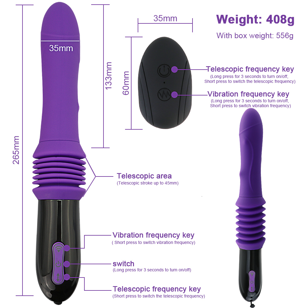 Vibrators Sex Machine Telescopic Dildo Vibrator Automatic Up Down Massager G Spot Thrusting Retractable Vaginal Toy Female Masturbation 230307