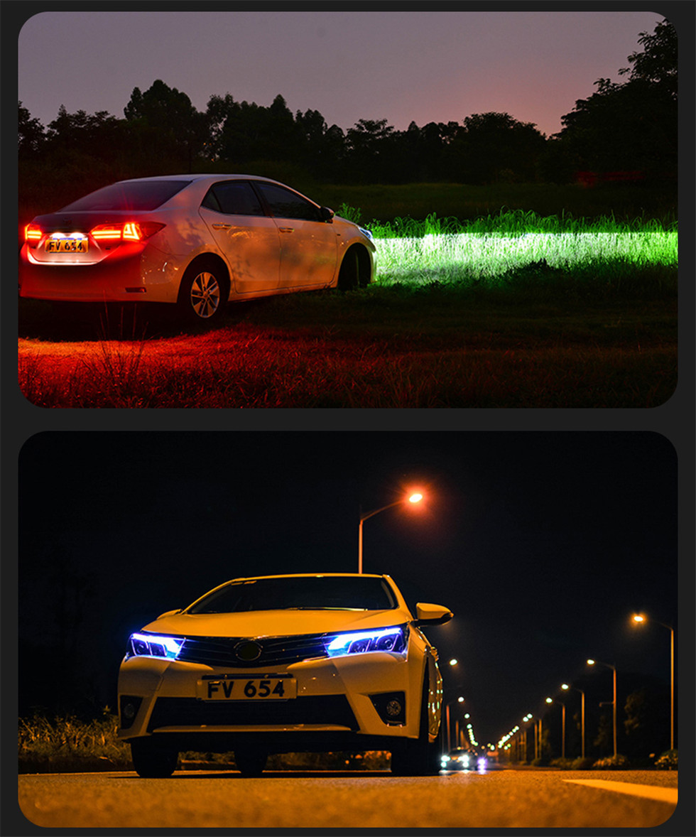 Car Headlights LED Light Bulb For Toyota Corolla 2014-20 16 Headlight LED Running Lights Bi-Xenon Beam Fog Lights
