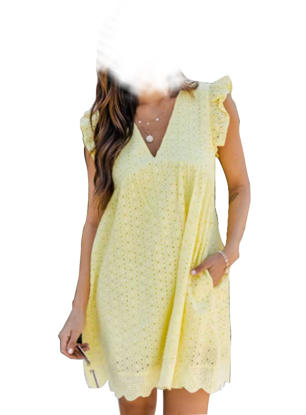 2023 mini dress summer new European and American lace panel cut-out V-neck dress for women, Customize
2023 mini dress summer new European and American lace panel cut-out V-neck dress for women, Customize