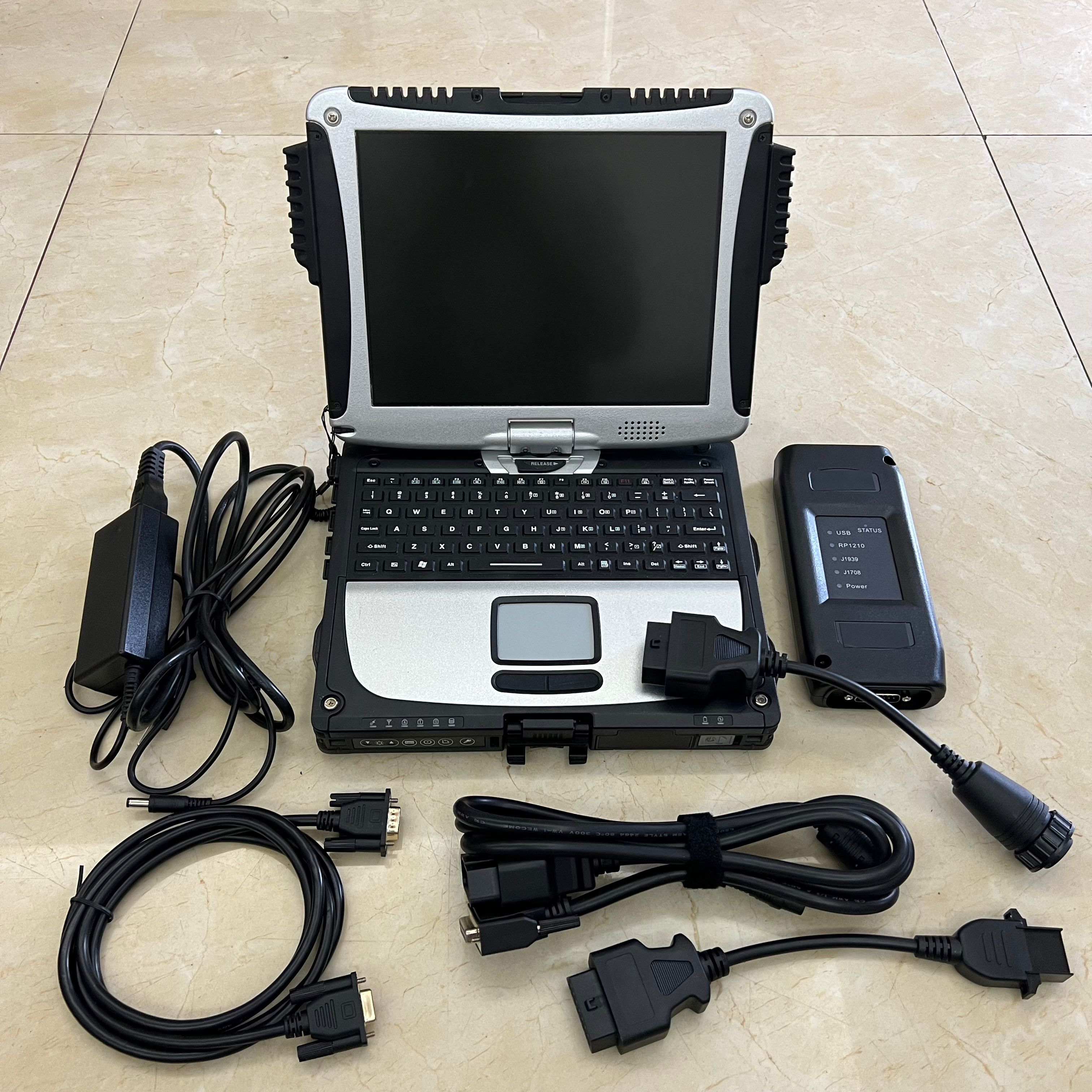 for volvo diagnose tool truck scanner vcads pro all cables with cf19 laptop 24v heavy duty diagnostic