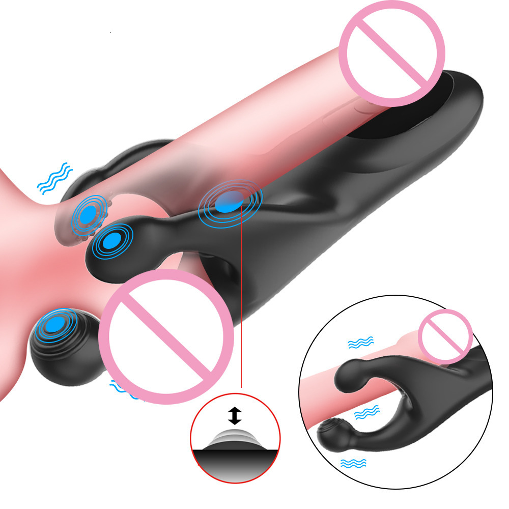 Vibrators Penis Delay Trainer Exerciser Glans Stimulater Massager Mens Vibrator Male Masturbator Equipment Sex Toys Adult Goods For Men 230307