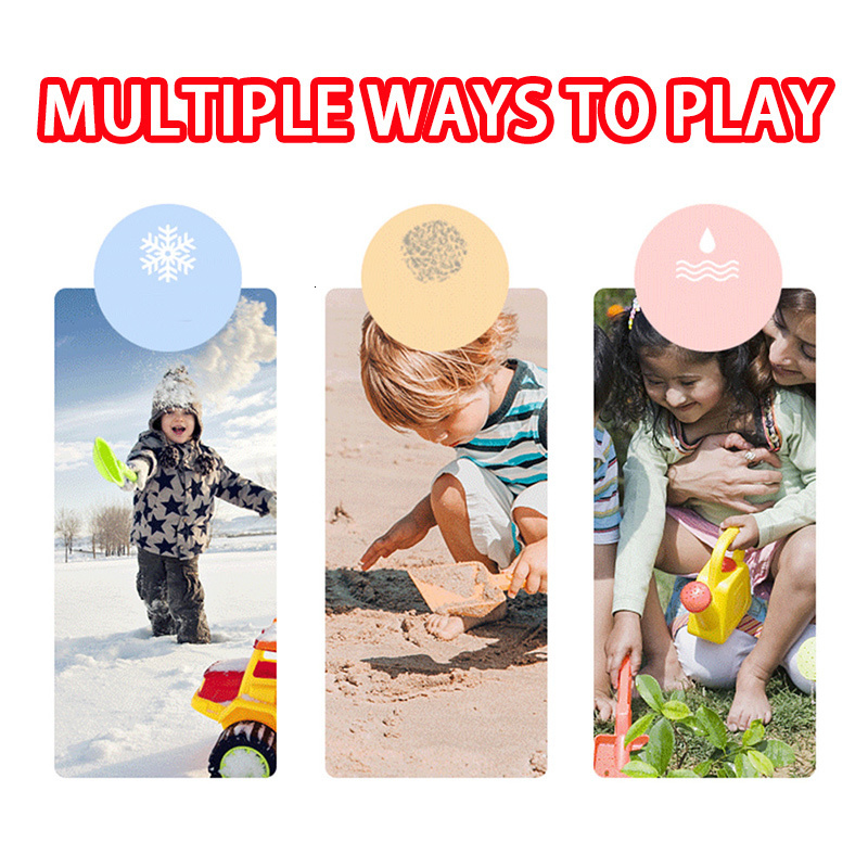 Bath Toys Beach Toy Car Set Baby Shovel Sand Digging Tool and Bucket Hourglass Pool Birthday Gift for Boys andGirls 230307