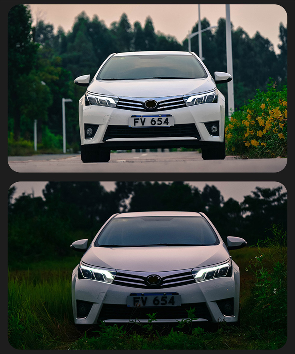 Car Headlights LED Light Bulb For Toyota Corolla 2014-20 16 Headlight LED Running Lights Bi-Xenon Beam Fog Lights