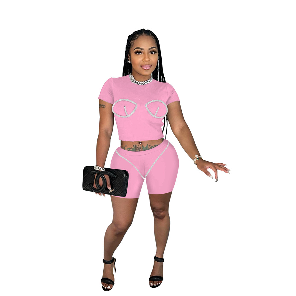 NEW Designer Summer Tracksuits Two Piece Sets Women Outfits Solid Short Sleeve T-shirt and Shorts Casual Print Sportswear Bulk items Wholesale Clothin