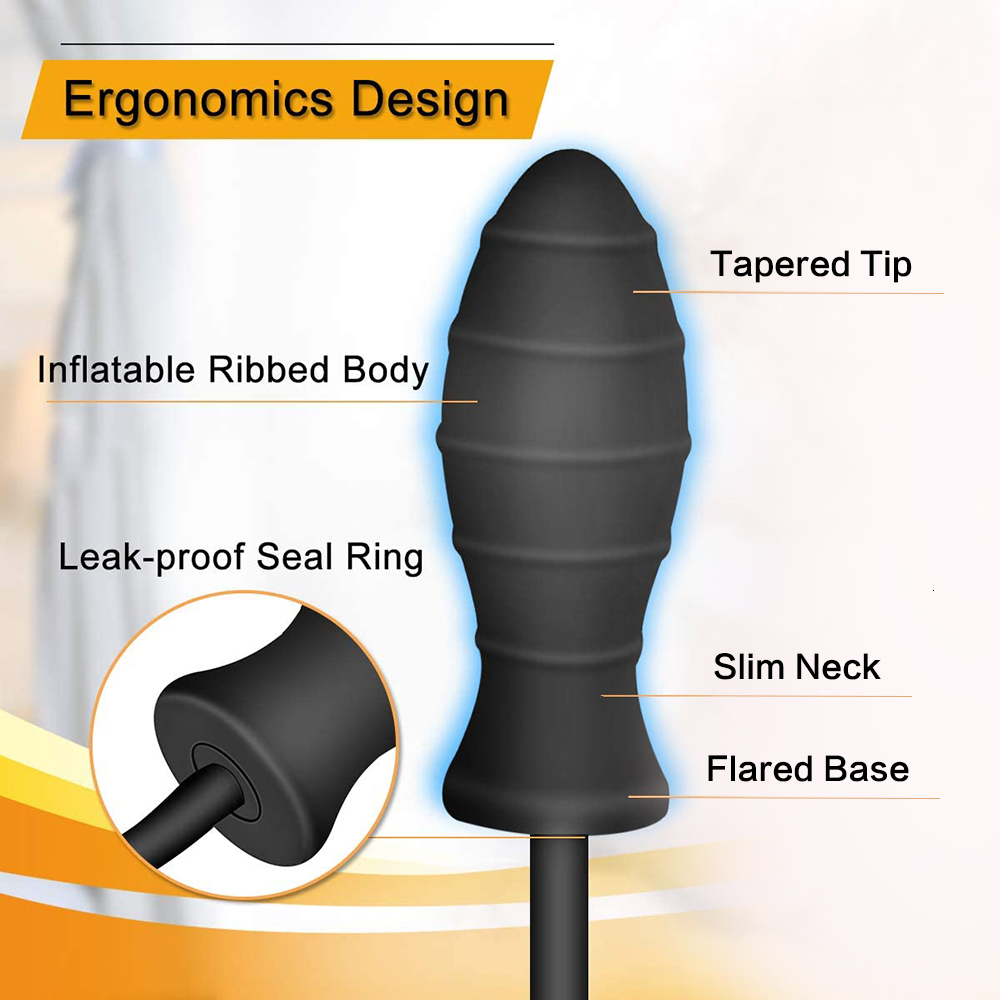 Anal Toys Inflatable Huge Butt Plug Screw Thread Ball Women Vaginal Dilator Expandable Silicone Men Prostate Massager Sex 230307