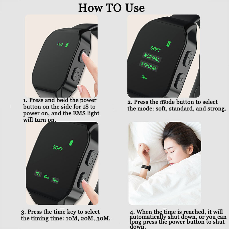 Ear Care Supply EMS Sleep Aid Watch Microcurrent Pulse ing Antianxiety Insomnia Hypnosis Device Fast Rest Wristband Relief 230308