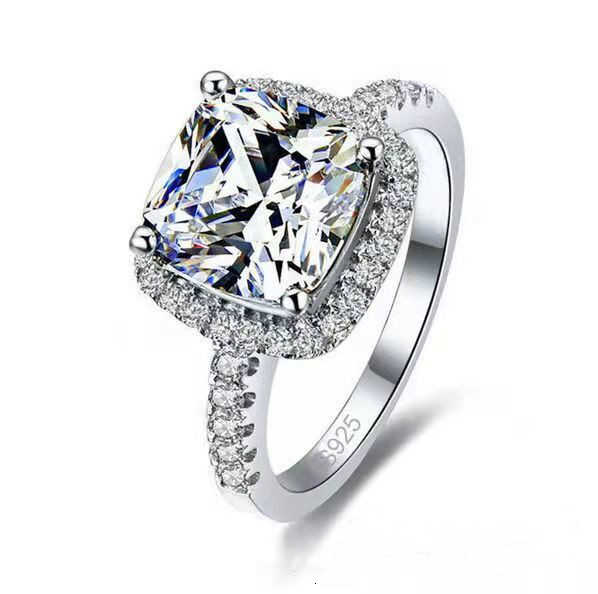 Emerald Cut 2ct Diamond Cz Ring 925 Sterling Silver Promise Engagement Wedding Band Rings for Women Gemstones Party Jewelry Gift