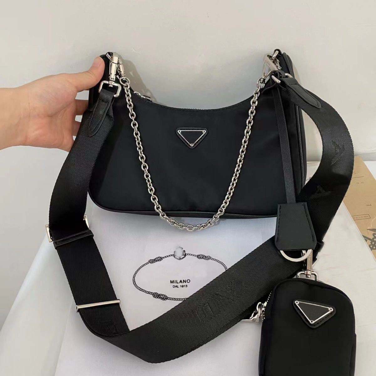 Luxurys Designers bags cleo hobo purses nylon chain lady handbag high quality Sale 3 piece man womens handbags crossbody shoulder wholesale totes fashion Wallet bag, 0.2
Luxurys Designers bags cleo hobo purses nylon chain lady handbag high quality Sale 3 piece man womens handbags crossbody shoulder wholesale totes fashion Wallet bag, 0.2
