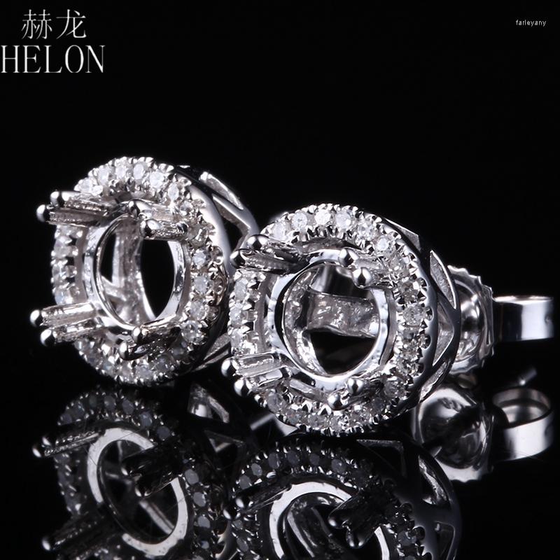 Stud Earrings HELON Women Jewelry Diamond Solid 10K White Gold Semi Mount Engagement Wedding Fit Round 5-6.75mm
Stud Earrings HELON Women Jewelry Diamond Solid 10K White Gold Semi Mount Engagement Wedding Fit Round 5-6.75mm