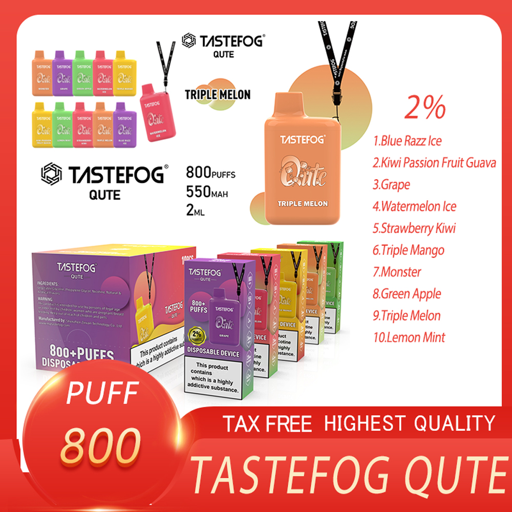 E cigarettes Tastefog QUTE 800 Puffs Disposable Vape Electronic Cigarette 550mAh 2% 3.8ml E-liquid Pods PK Puff Plus 800 Factory Wholesale
E cigarettes Tastefog QUTE 800 Puffs Disposable Vape Electronic Cigarette 550mAh 2% 3.8ml E-liquid Pods PK Puff Plus 800 Factory Wholesale