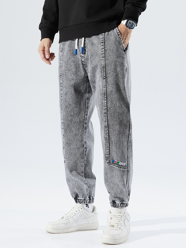 Men's Jeans Spring Autumn Plus Size Baggy Jeans Men Black Blue Stretch Cotton Denim Joggers Cargo Pants Casual Loose Harem Jean Trousers 8XL 2303