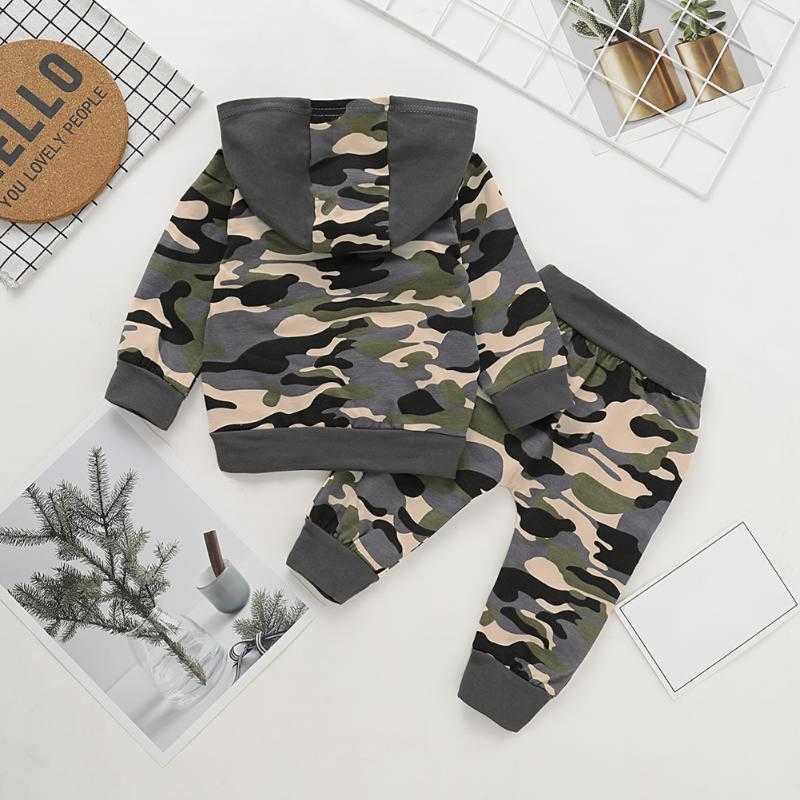 Autumn Clothing Sets Baby Clothes Boy Letter Hoodie Infant T Shirt Born Boys Camouflage Pants Kids Set Christams GiftsClothing