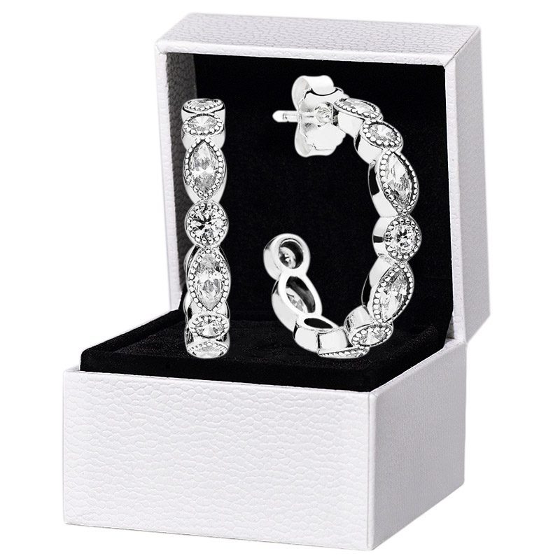 Sparkling CZ Diamond Stud Earring Hook for Pandora Authentic Sterling Silver Wedding Party Jewelry For Women Girlfriend Gift designer Earrings with Original Box
Sparkling CZ Diamond Stud Earring Hook for Pandora Authentic Sterling Silver Wedding Party Jewelry For Women Girlfriend Gift designer Earrings with Original Box