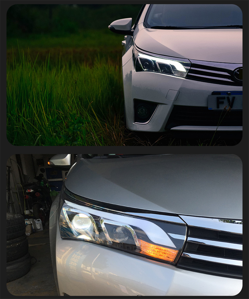 Car Headlights LED Light Bulb For Toyota Corolla 2014-20 16 Headlight LED Running Lights Bi-Xenon Beam Fog Lights