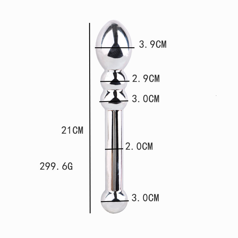 Anal Toys Long Stainless Steel Plug Metal Double Head Dildo G Spot Wand Butt Prostate Massager Vaginal Stimulation Sex 230307