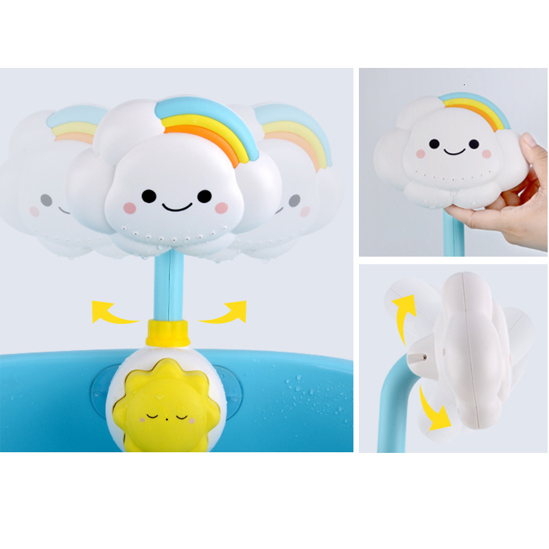 Bath Toys Baby Shower Cloud Rainbow Electric room for ChildrenGame Kids 230307