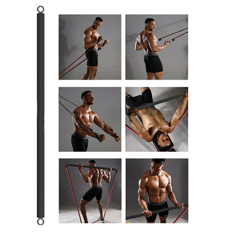 Resistance Bands Portable Pilates Bar Kit with Fitness Stick Home Gym Bodybuilding Elastic Workout Equipment 230307