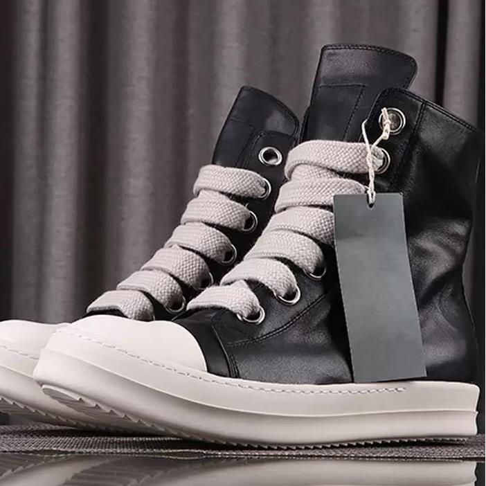 2023 High Street Rick Shoes Minimalist Style Top Quality Genuine Leather Sneakers Jumbo Shoeslace Men's Casual Shoes Owens Designer Women's Boots Fashion, Black
2023 High Street Rick Shoes Minimalist Style Top Quality Genuine Leather Sneakers Jumbo Shoeslace Men's Casual Shoes Owens Designer Women's Boots Fashion, Black