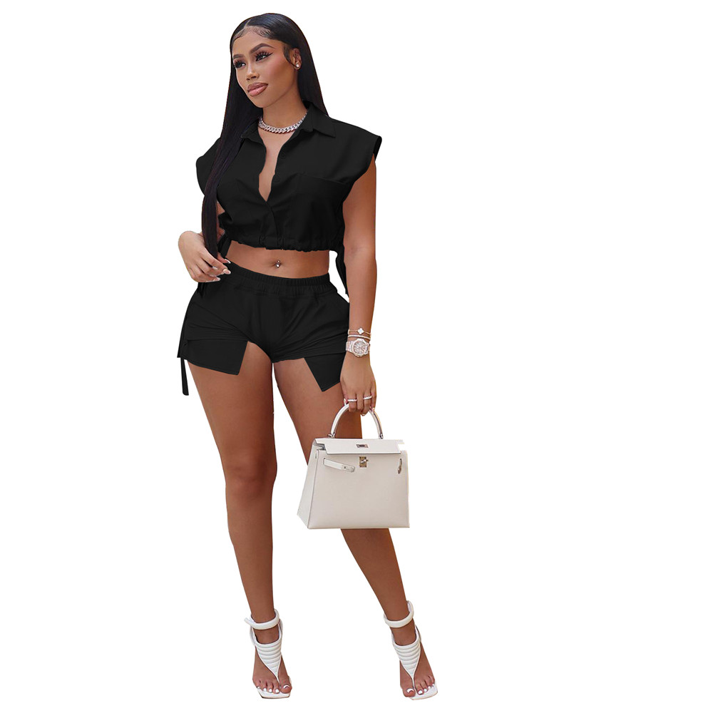 NEW Designer Summer Tracksuits Two Piece Set Women Outfits Solid Sportswear Sleeveless Short Sleeve Shirt Top and Shorts Casual Sweatsuits Bulk Wholes