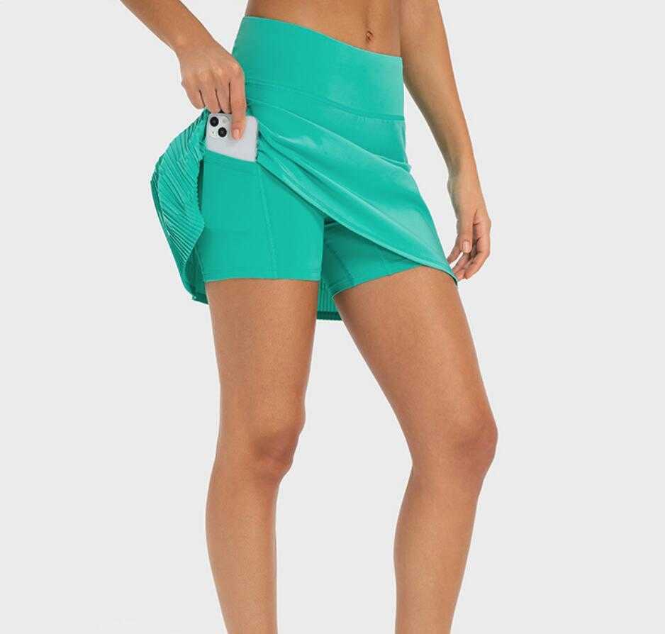 LU-331 Quick-drying Pleated Tennis Skirt Built-in side Pocket Anti-light Yoga Shorts for Women Underwear Gym Clothes, Green
LU-331 Quick-drying Pleated Tennis Skirt Built-in side Pocket Anti-light Yoga Shorts for Women Underwear Gym Clothes, Green