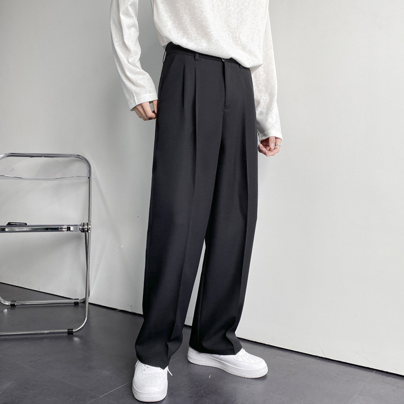 Men's Pants Solid Wide Leg Suit Fashion Classic Baggy Trousers Korean Casual Bottoms Plus Size Vintage Male Y2K Clothes 230307