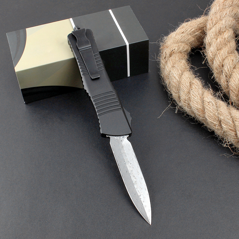New Arrival H8102 Automatic Tactical Knife VG10 Damascus Steel Double Action Blade CNC Aviation Aluminum Handle Outdoor Camping Hiking Survival Pocket Knives
New Arrival H8102 Automatic Tactical Knife VG10 Damascus Steel Double Action Blade CNC Aviation Aluminum Handle Outdoor Camping Hiking Survival Pocket Knives