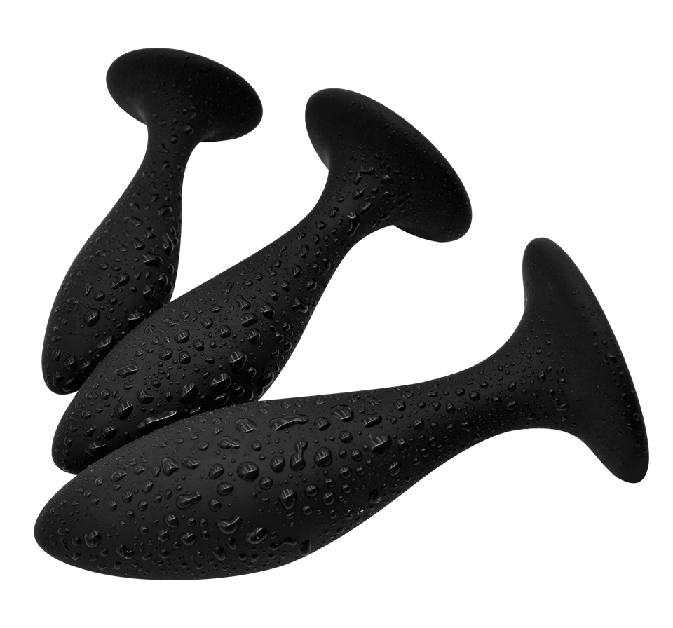 Anal Toys 3pcs Plugs Buttplug Training Set Silicone Suction Anus Sex For Women Men Male Prostate Massager Butt Plug Gay Bdsm Toy 230307