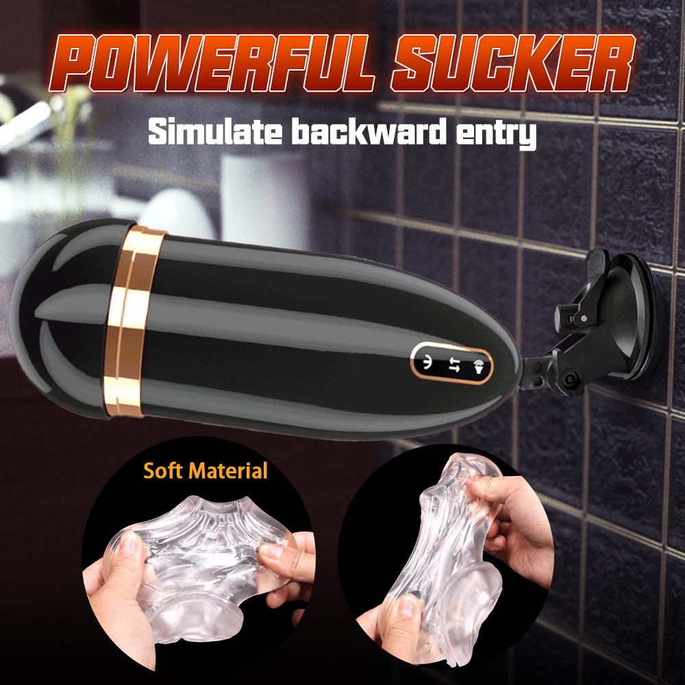 Masturbators Automatic Man Masturbator Telescopic Vibration Blowjob Sucking Machine Vagina Masturbation Cup Sex Toys Adult Goods for Men 230307