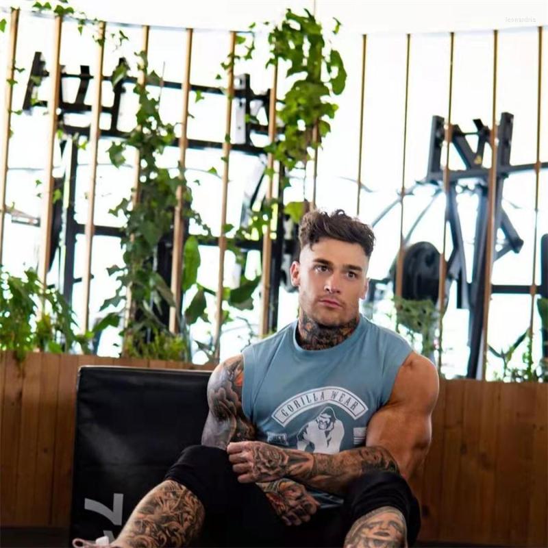Men's Tank Tops Summer Brand Mens Running Vest Gym Sleeveless Shirt Slim Fit Men Bodybuilding Sport Workout Training Singlet