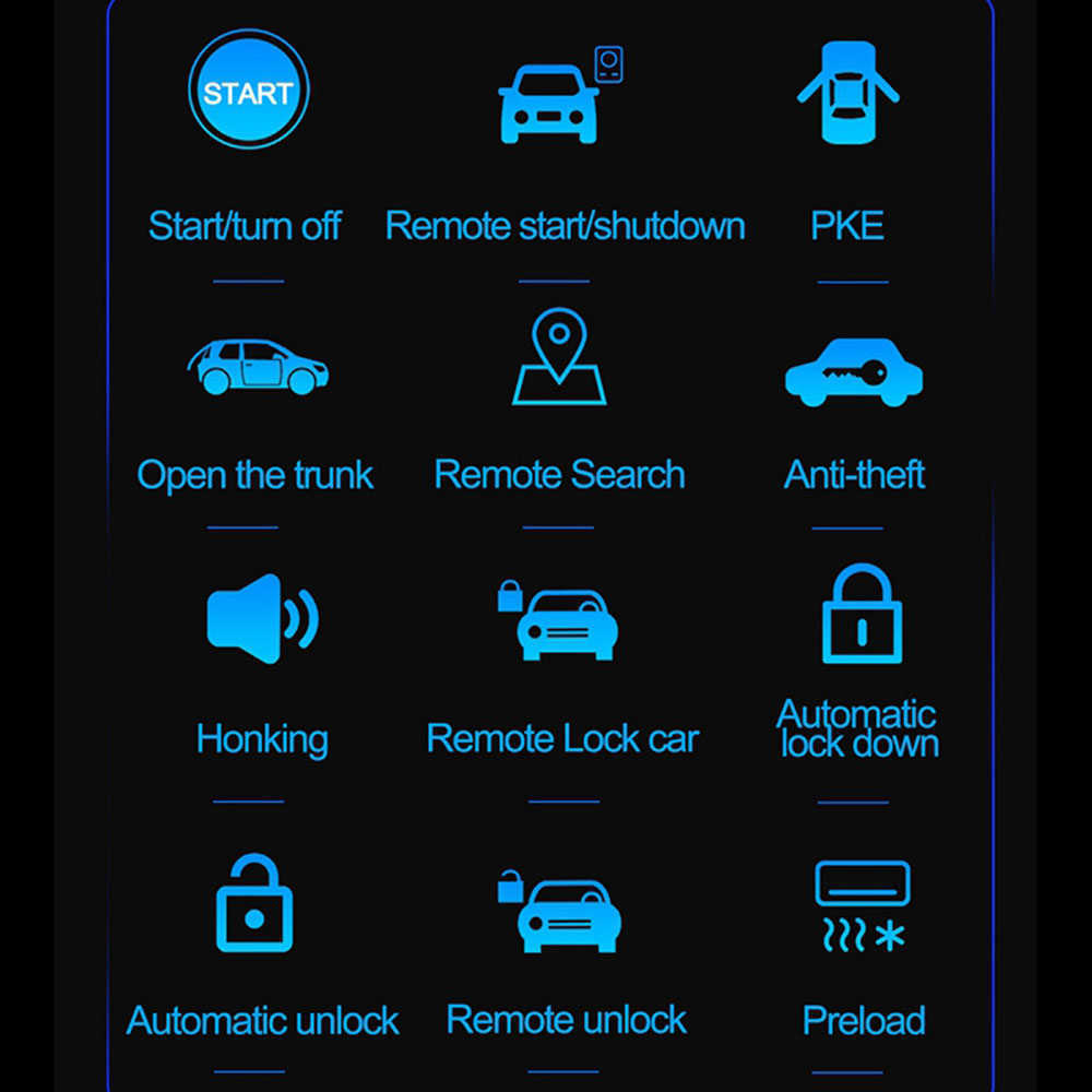 New New New Remote Start Stop Kit Bluetooth Mobile Phone APP Control Engine Ignition Open Trunk PKE Keyless Entry Car Alarm