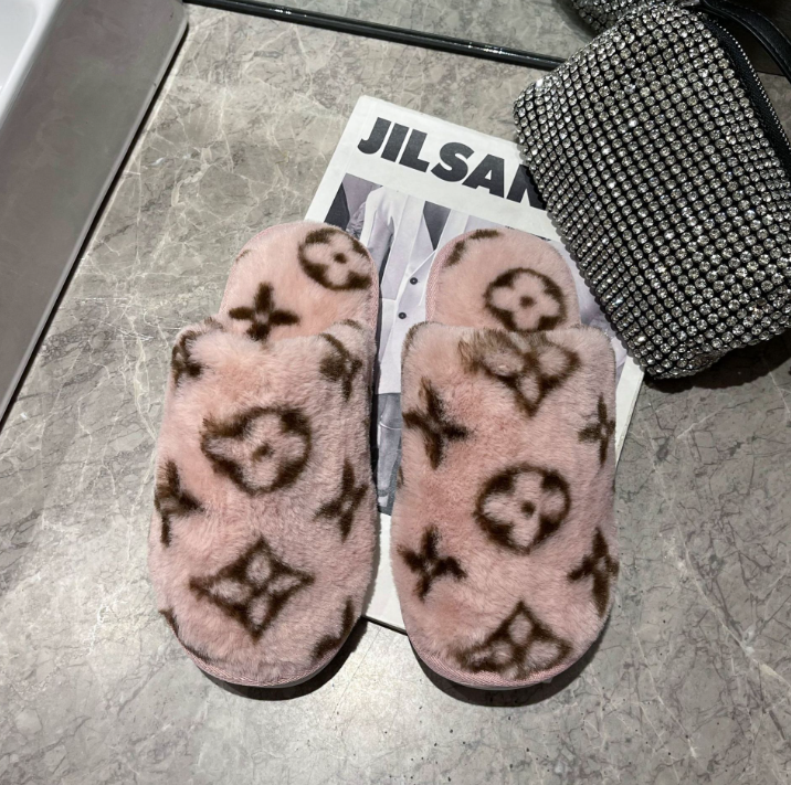 Leisure Printing Woolen Slipper Female Winter Home Fashionable Warm Imitation Fur Cotton Slippers All-match, Aspic 
Leisure Printing Woolen Slipper Female Winter Home Fashionable Warm Imitation Fur Cotton Slippers All-match, Aspic