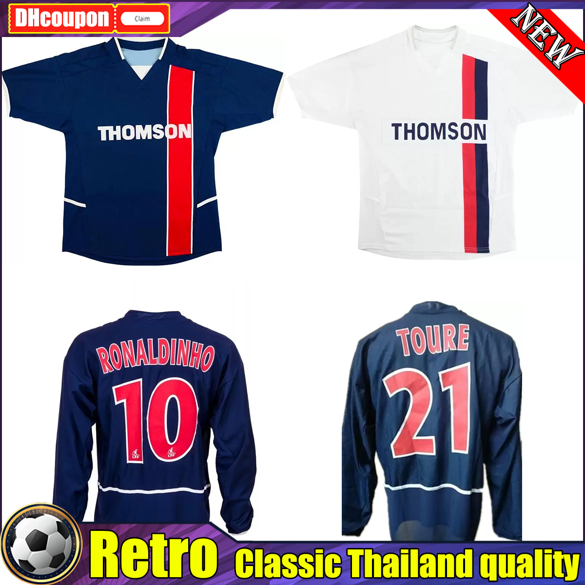 Ronaldinho 2002 2003 Paris retro soccer jerseys 01 02 home away Heinze Pochettino Leroy classic vintage football shirt Camiseta Futbol top thai quality
Ronaldinho 2002 2003 Paris retro soccer jerseys 01 02 home away Heinze Pochettino Leroy classic vintage football shirt Camiseta Futbol top thai quality