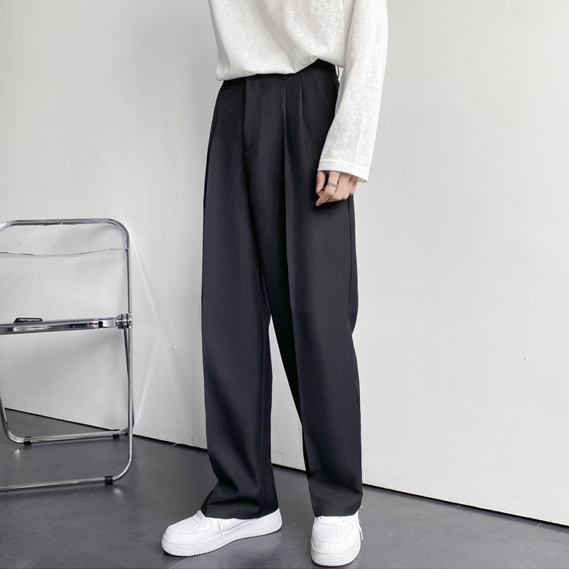Men's Pants Solid Wide Leg Suit Fashion Classic Baggy Trousers Korean Casual Bottoms Plus Size Vintage Male Y2K Clothes 230307